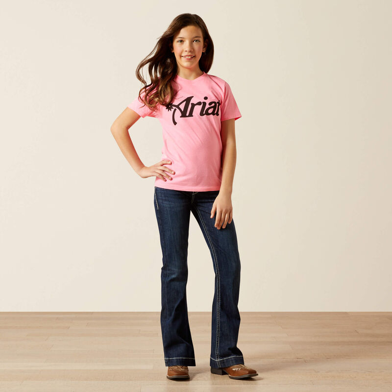 Ariat Spur Script T-Shirt - Pink Ice (Girl's)
