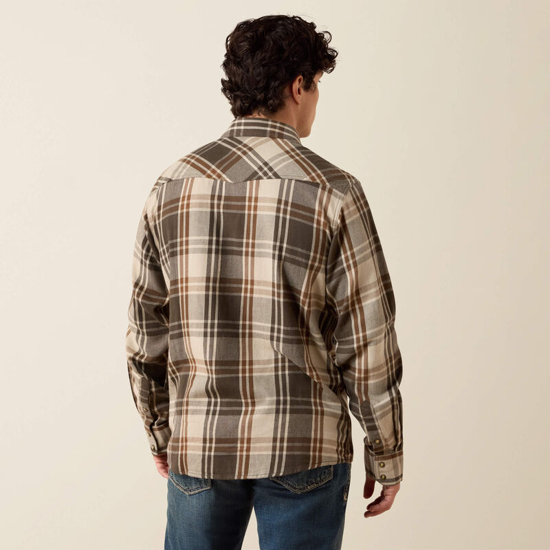 Ariat Retro Howell Fitted Snap Shirt in Dusky Green Plaid (Men's)