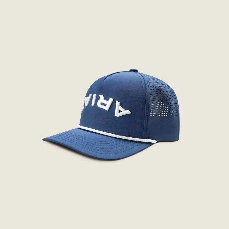 Ariat Mens 3D Embroidery Upside Down Snap Back in Navy