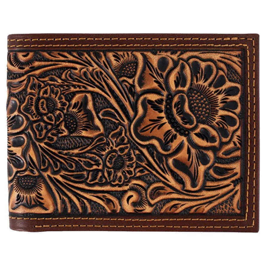 Nocona Tri-Fold Wallet Floral Embossed