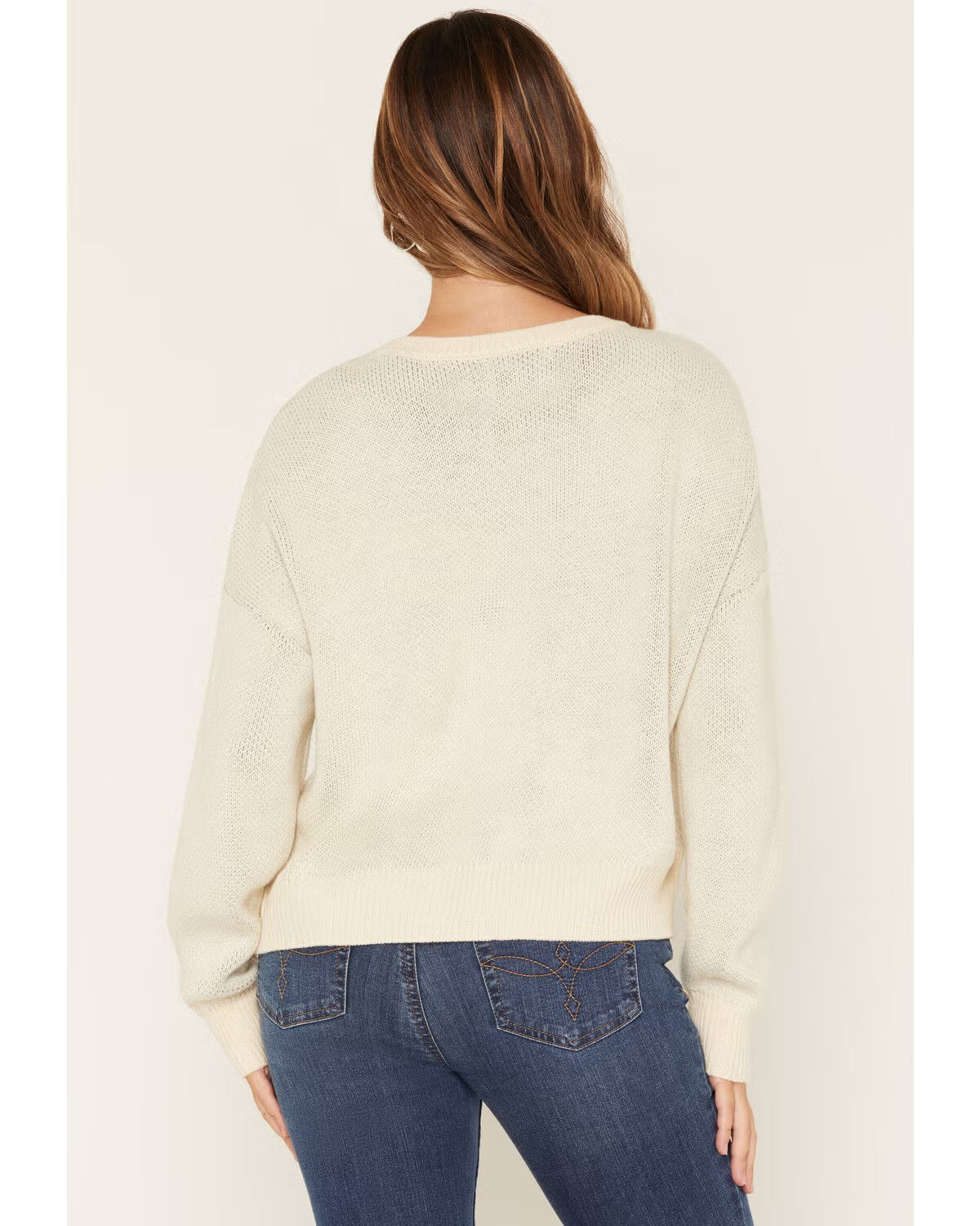 Rock&Roll Denim Howdy Knit Sweater in Natural (Women's)