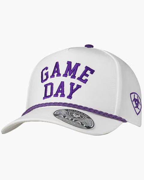 Ariat Game Day Snap Back Hat in White/Blue