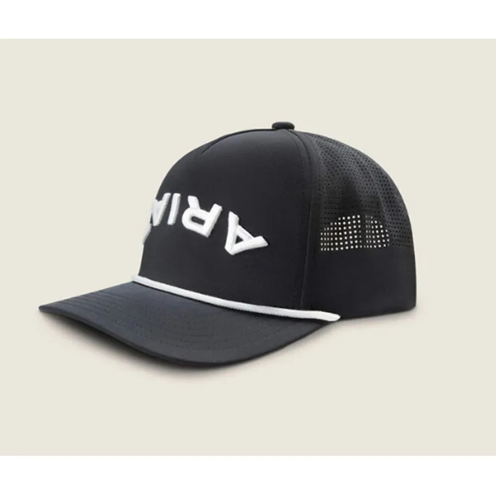 Ariat Mens 3D Embroidery Upside Down Snap Back in Black