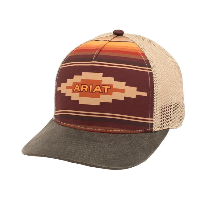 Ariat Aztec Logo Tan Snap Back Hat