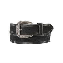 Ariat Tooled Double Stitch Belt in Black