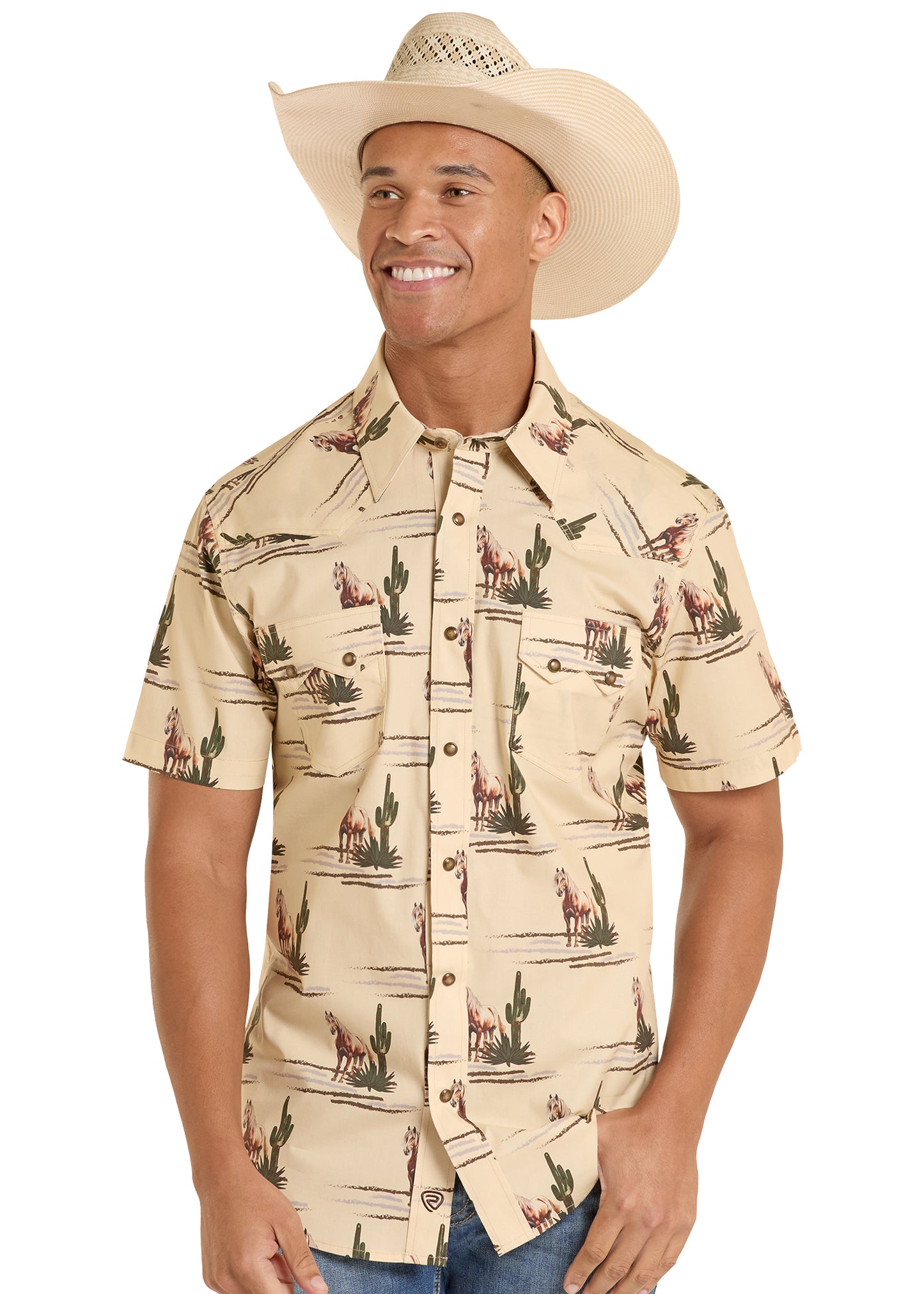 Rock & Roll Denim Novelty Printed Snap Shirt (Men's)