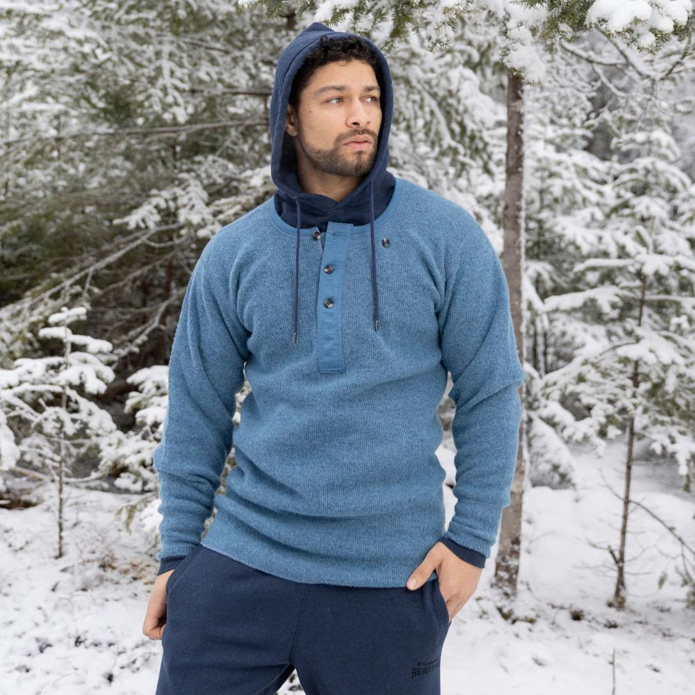Stanfield's Henley Denim Blue