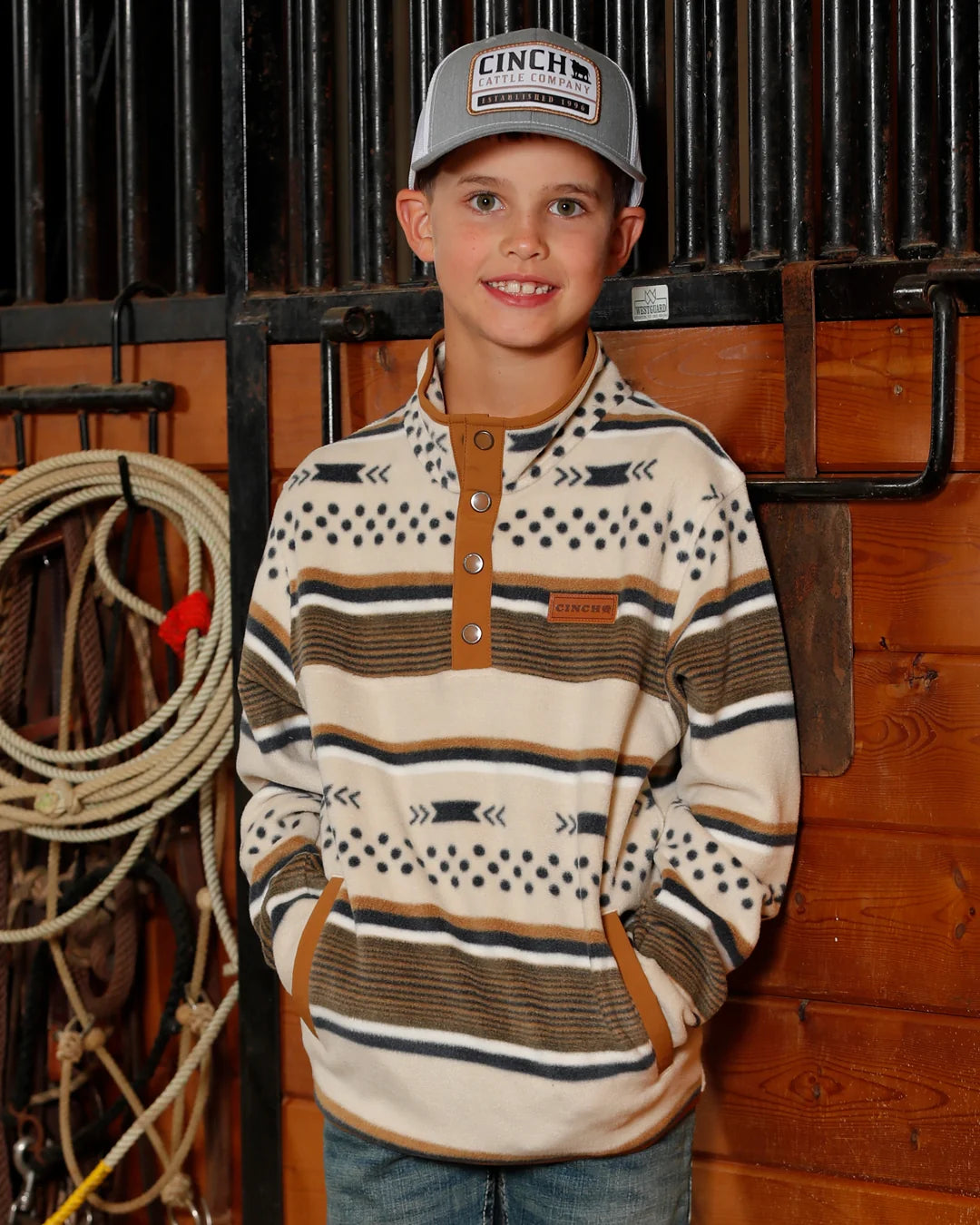 Cinch Polar Fleece Pullover in Cream (Youth)