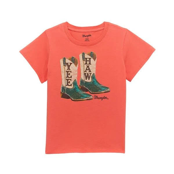Wrangler Pink Yee Haw Boot T-Shirt (Girls)