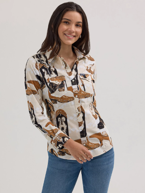 Wrangler Saddle Up Slim Western Snap Shirt (Women's)