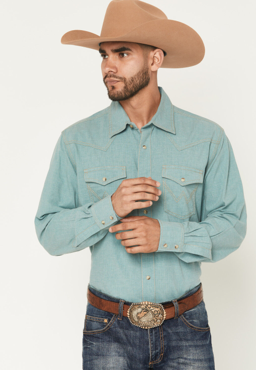 Wrangler Retro Solid Long Sleeve Snap Western Shirt (Men's)