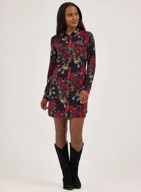 Wrangler Floral Western Snap Dress (Women's)