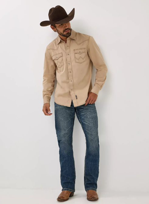 Wrangler Retro Premium Pigment Dyed Twill Western Snap Shirt (Men's)