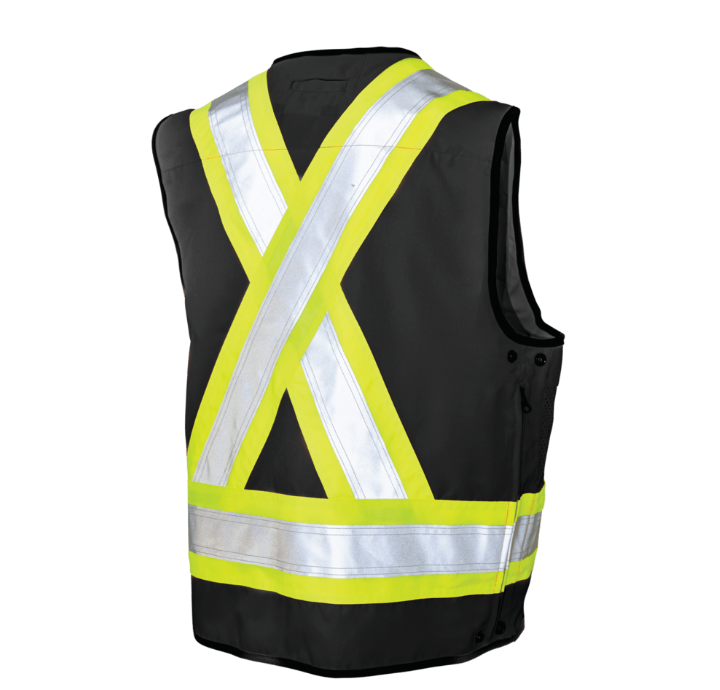 Tough Duck Poly Twill Surveyor Safety Vest in Black