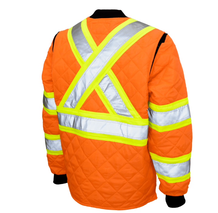 Tough Duck Quilted Safety Jacket in Orange