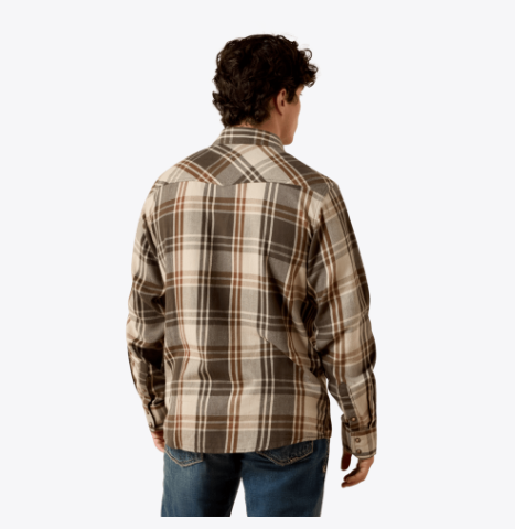 Ariat Retro Howell Fitted Snap Shirt in Dusky Green Plaid (Men's)