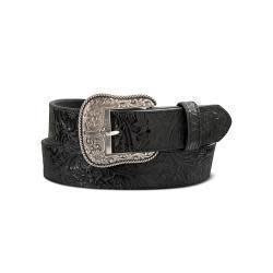 Ariat Floral Embossed Brown Belt in Black (Women's)
