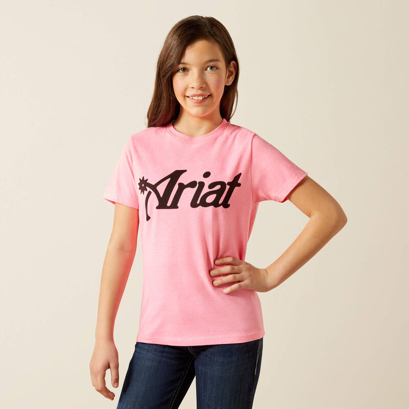 Ariat Spur Script T-Shirt - Pink Ice (Girl's)