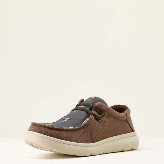 Ariat Hilo Shoe - Chocolate/Steer Heads (Youth)