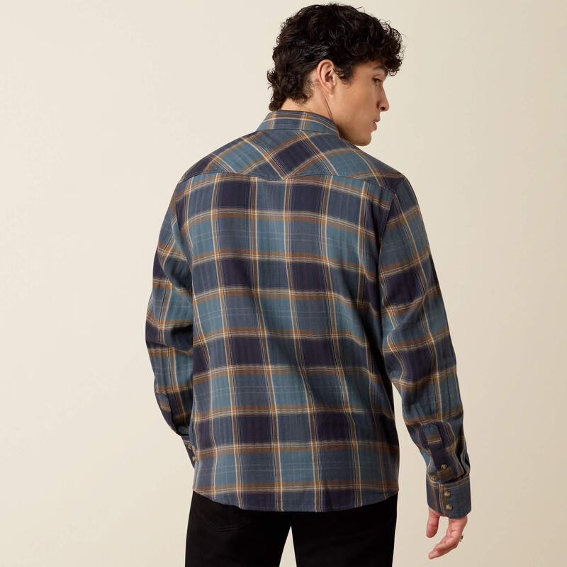 Ariat Retro Harbert Fitted Snap Shirt in Inkwell Plaid (Men's)