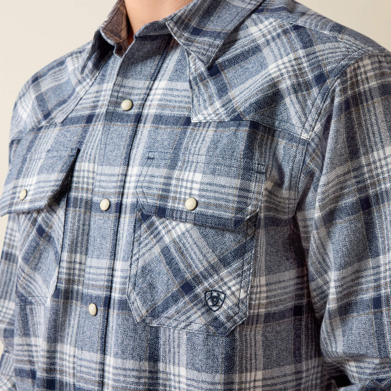 Ariat Retro Harish Fitted Snap Shirt in Sargasso Sea Plaid (Men's)