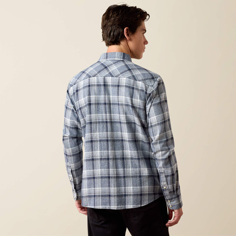 Ariat Retro Harish Fitted Snap Shirt in Sargasso Sea Plaid (Men's)