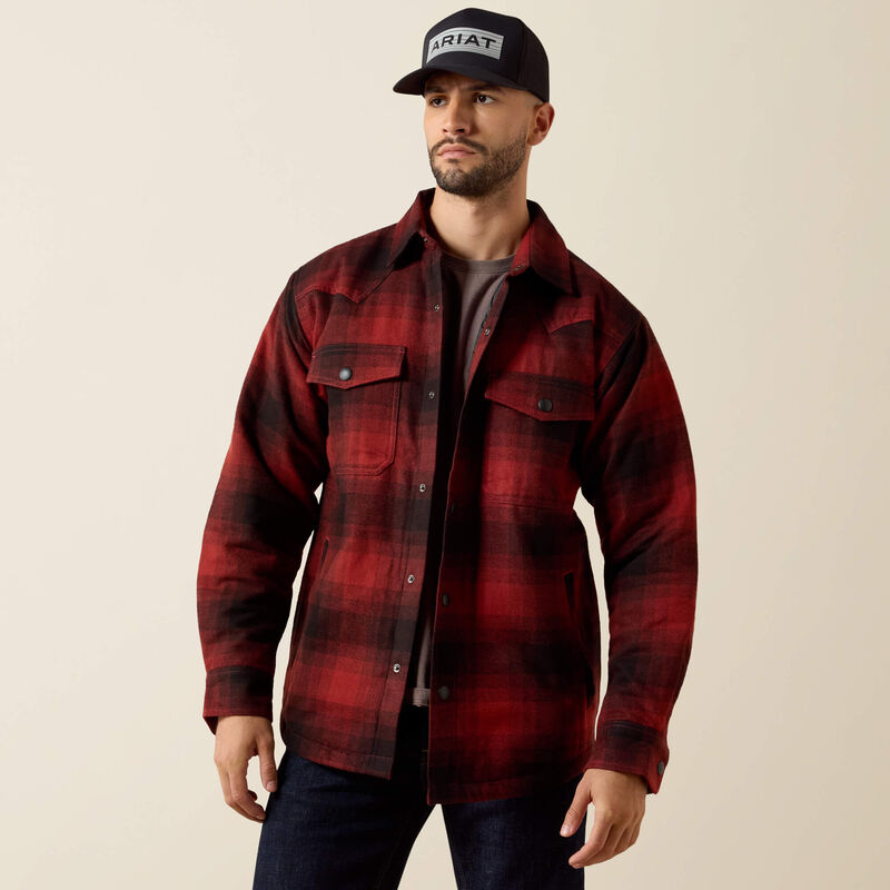 Ariat Retro Plaid Jacket in Red (Men's)