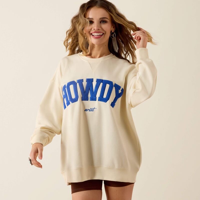 Ariat Oversize Sweatshirt - Cream/Blue (Women's)
