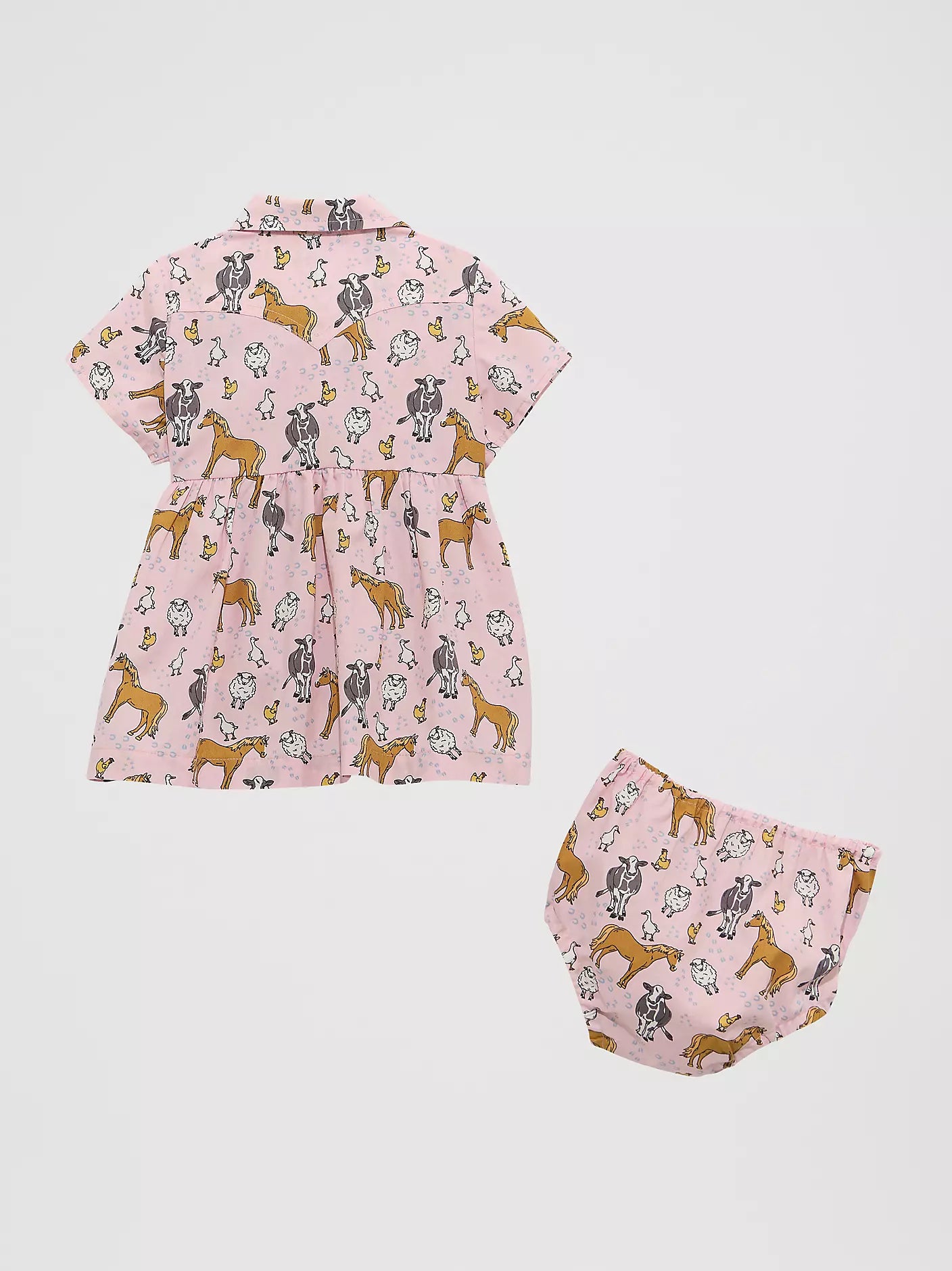 Wrangler Printed Farm Animal Pink Snap Dress (Girls)