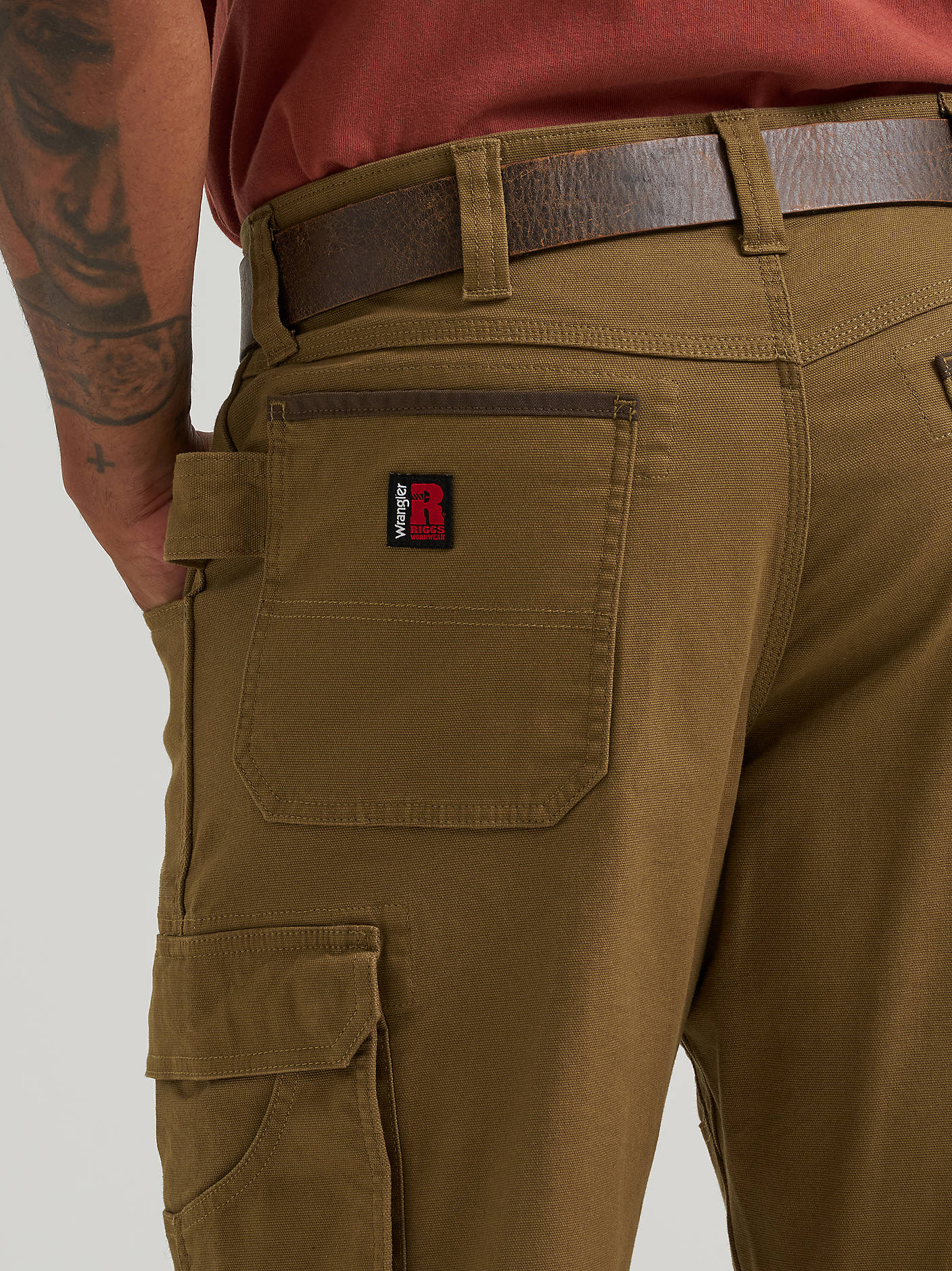 Wrangler RIGGS Workwear Performance Canvas Ranger Cargo Pant in Kangaroo (Men's)