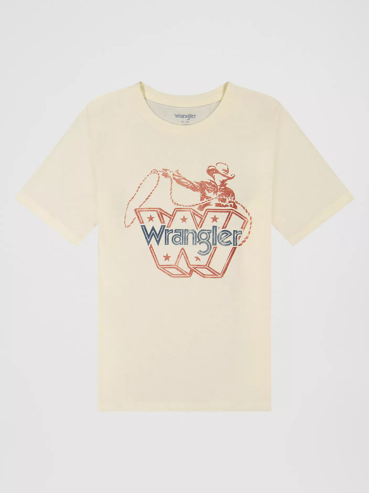 Wrangler Ropin W Graphic T-Shirt in Antique White Heather (Boy's)