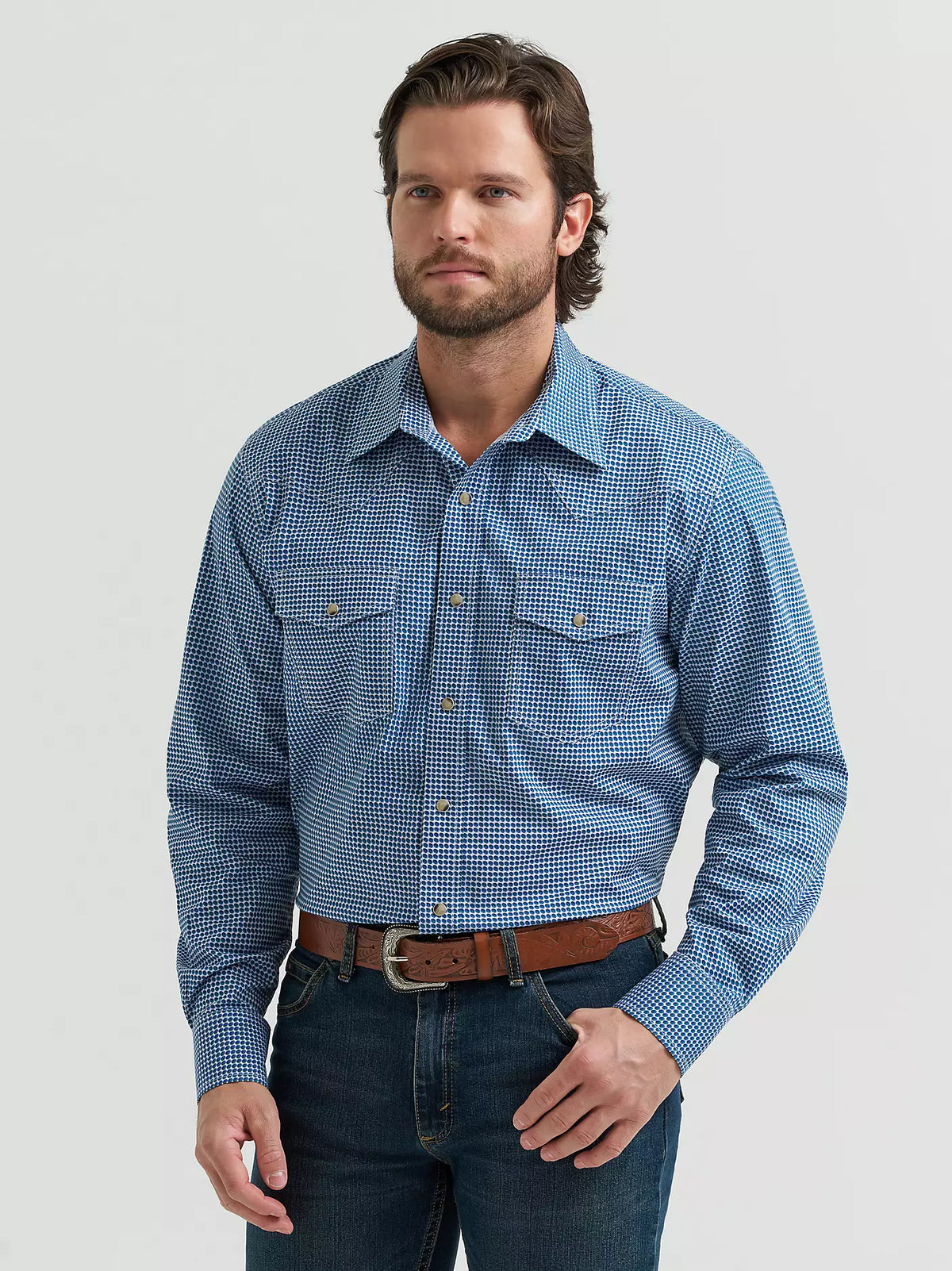 Wrangler® 20X® Competition Advanced Comfort Long Sleeve Shirt Classic Fit in Midnight