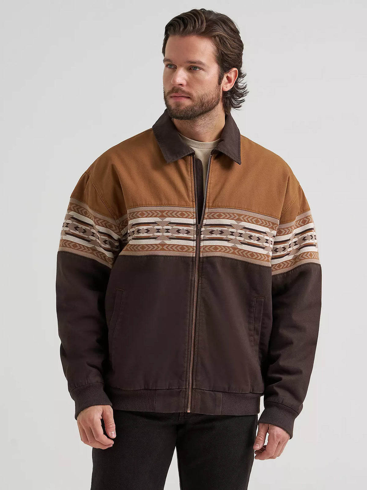 Wrangler Aztec Bomber Jacket in Chocolate Torte (Men's)