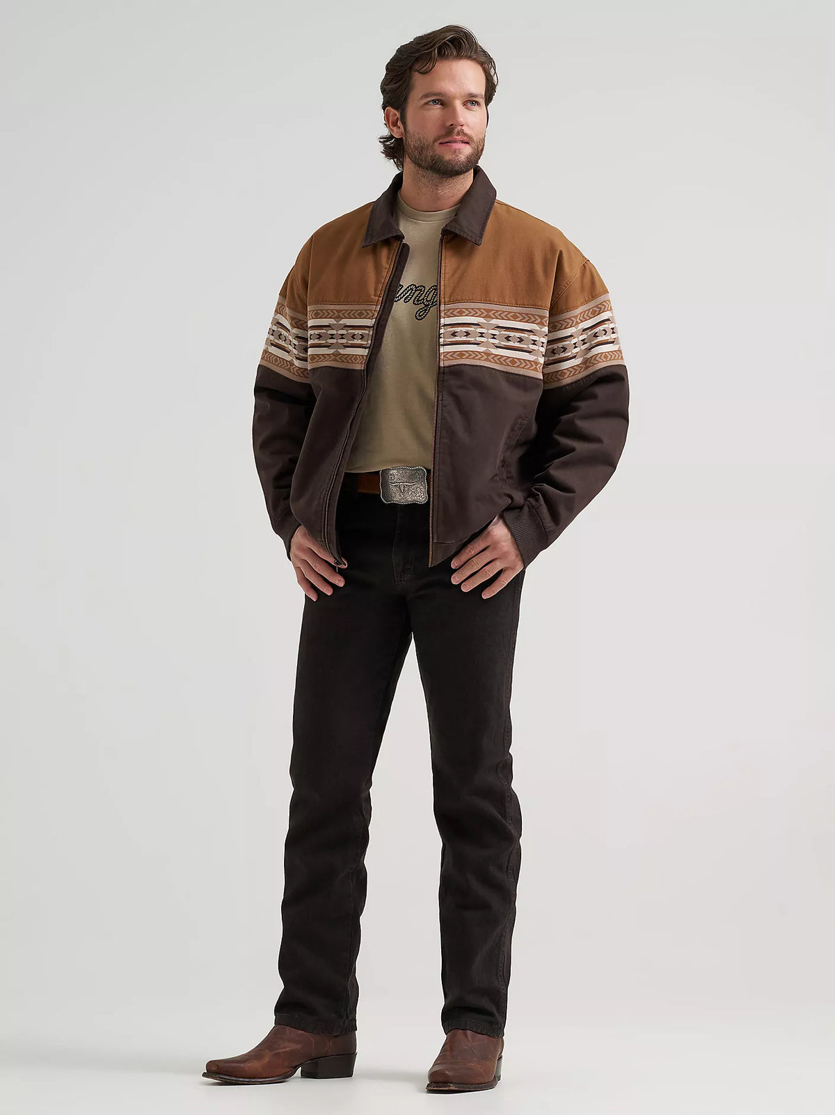 Wrangler Aztec Bomber Jacket in Chocolate Torte (Men's)