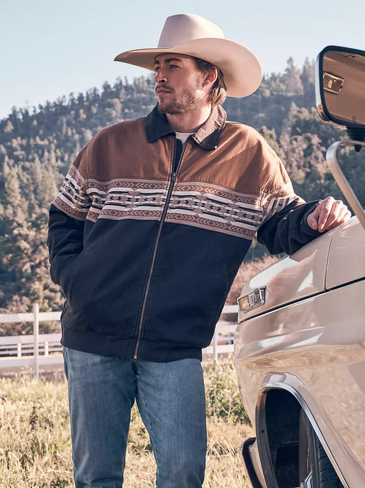 Wrangler Aztec Bomber Jacket in Chocolate Torte (Men's)