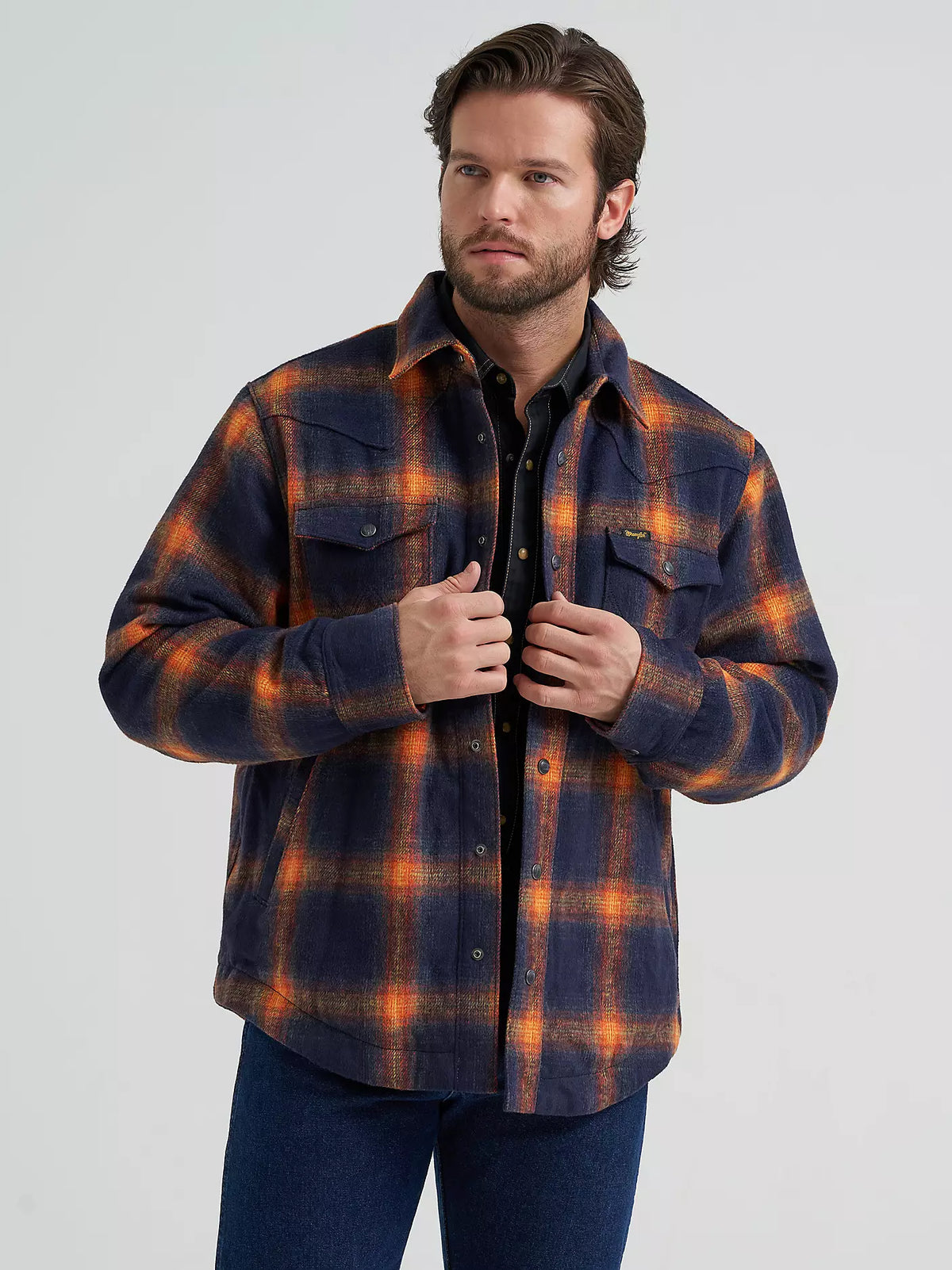 Wrangler Quilt Lined Flannel Jacket in Night Sky (Men's)