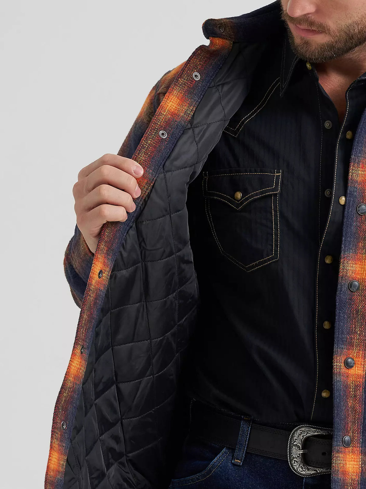 Wrangler Quilt Lined Flannel Jacket in Night Sky (Men's)