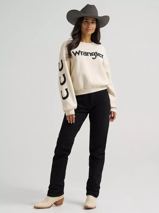 Wrangler Lucky Logo Crewneck in White (Women's)