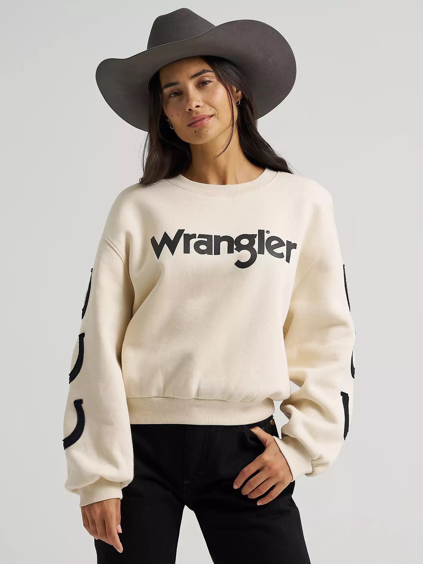 Wrangler Lucky Logo Crewneck in White (Women's)