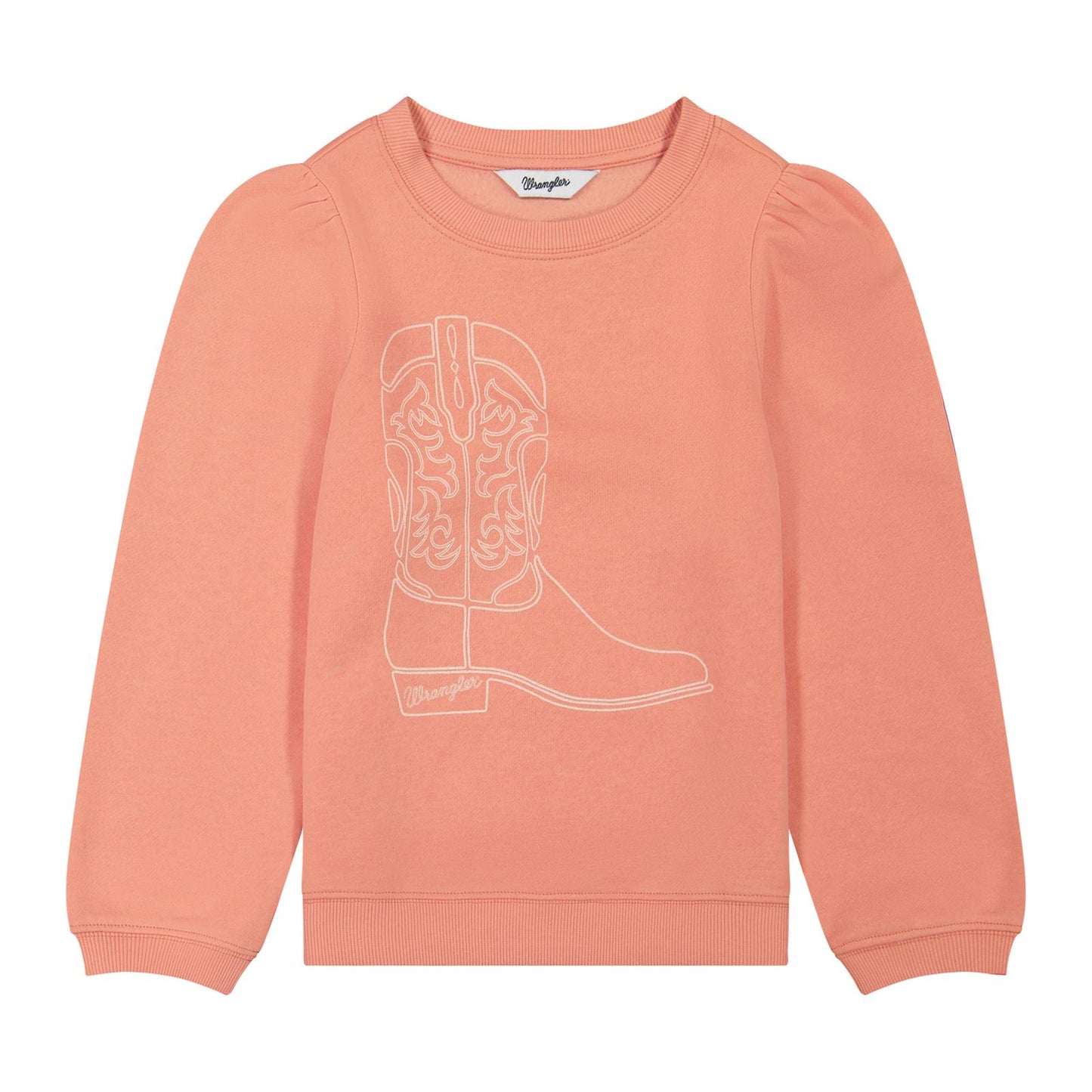 Wrangler Cowboy Boot Crewneck in Pink (Girl's)