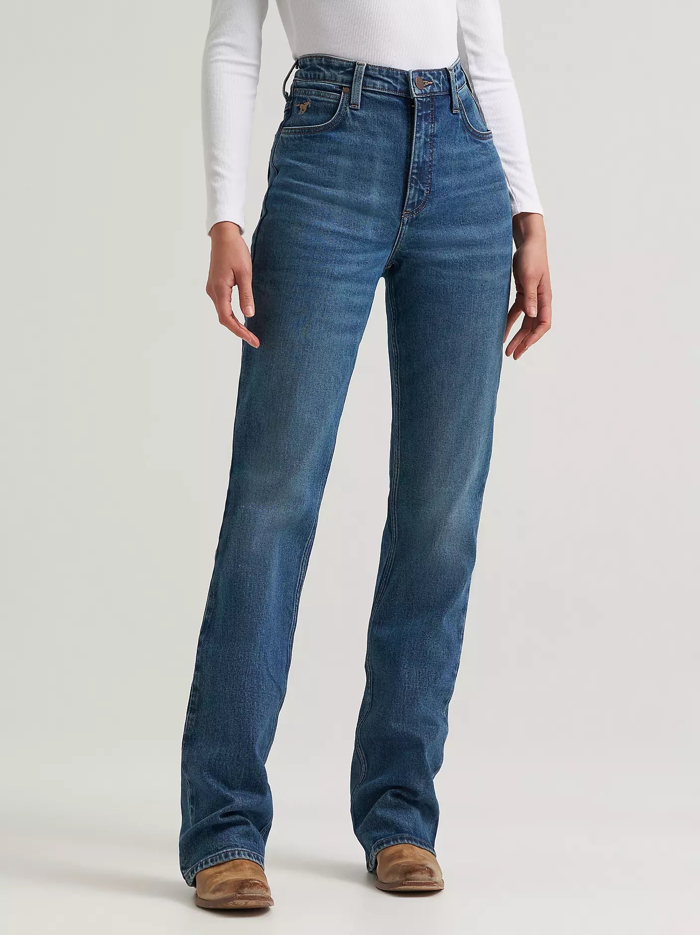 Women's High Rise Rodeo Bootcut Wrangler Riding Jean in Emmy (Women's)