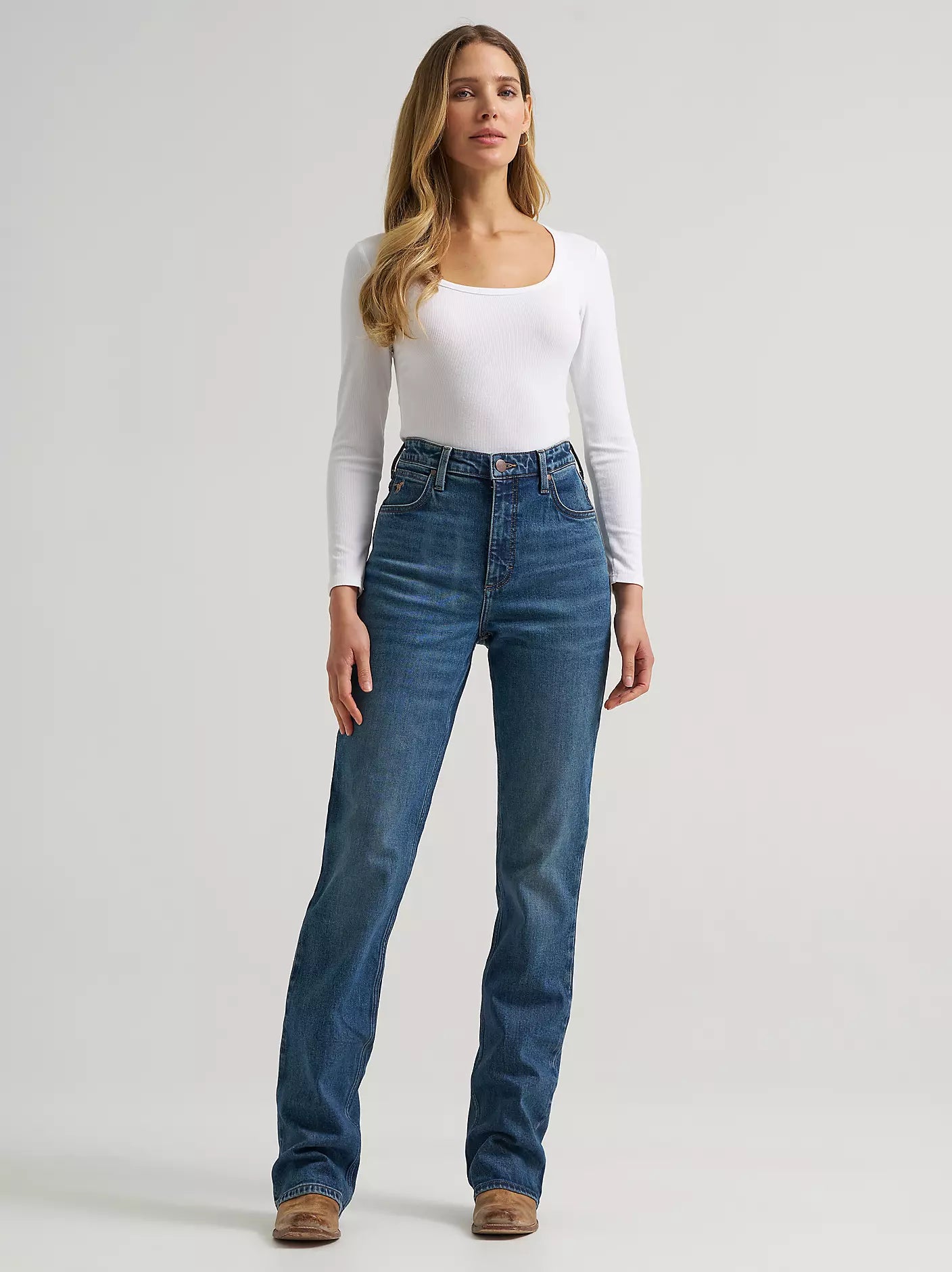 Women's High Rise Rodeo Bootcut Wrangler Riding Jean in Emmy (Women's)