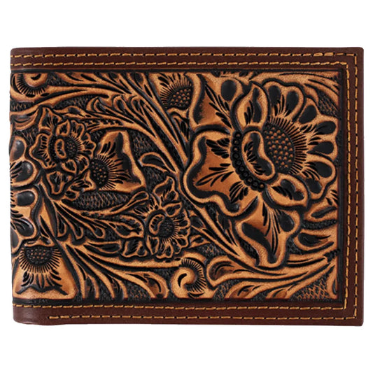 Nocona Tri-Fold Wallet Floral Embossed