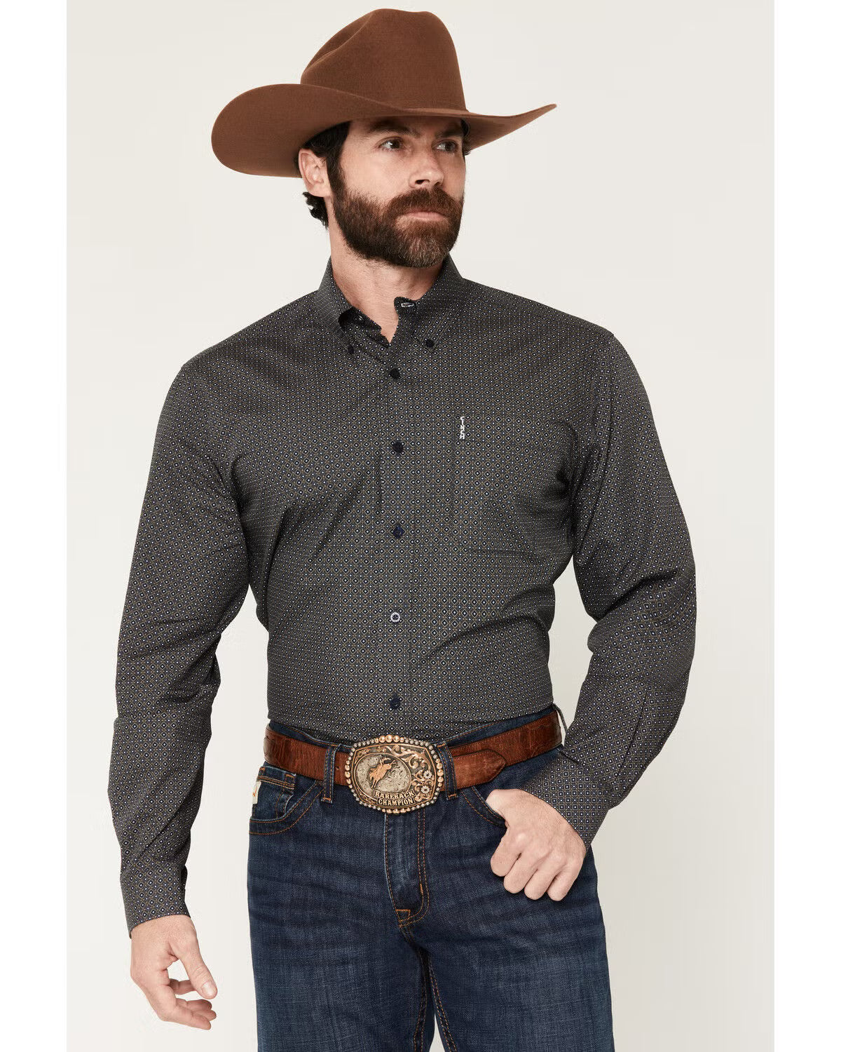 Cinch Geo Print Long Sleeve Button-Down Stretch Western Shirt (Men's)