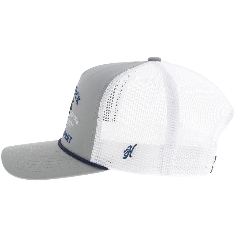 Hooey - Rank Stock Grey/White 5-Panel Trucker Hat