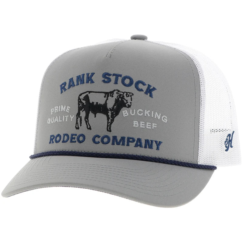 Hooey - Rank Stock Grey/White 5-Panel Trucker Hat