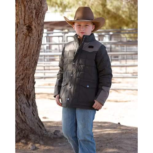 Cinch Quilted Barn Jacket in Green (Youth)
