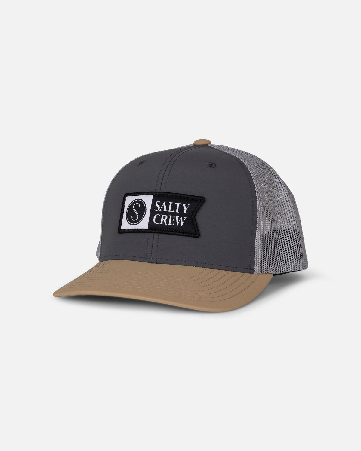 Salty Crew Pinnacle 2 Retro Trucker Hat in Grey/Tan
