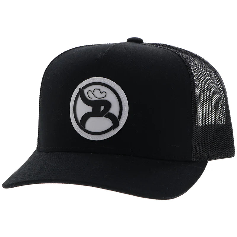 Hooey - "Roughly 2.0" Black Trucker Hat with Black/White Circle Patch (Youth)