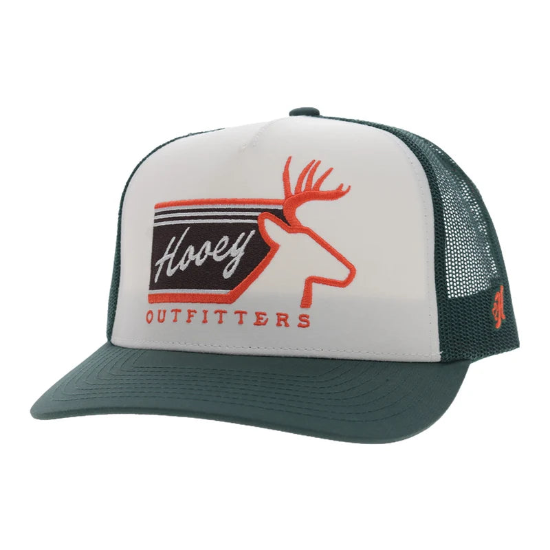Hooey - Outfitters Carizzo Trucker Snapback Hat in White/Green
